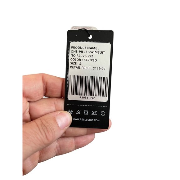 Relleciga Womens Swimsuit Size Small Multicolor One Piece Striped New - Picture 8 of 10